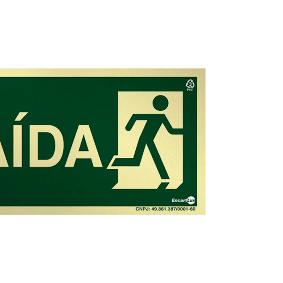 Placa Fotoluminescente S14-D Saída à Direita com Pictograma - Encartale