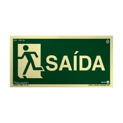 Placa Fotoluminescente S14-E Saída à Esquerda com Pictograma - Encartale