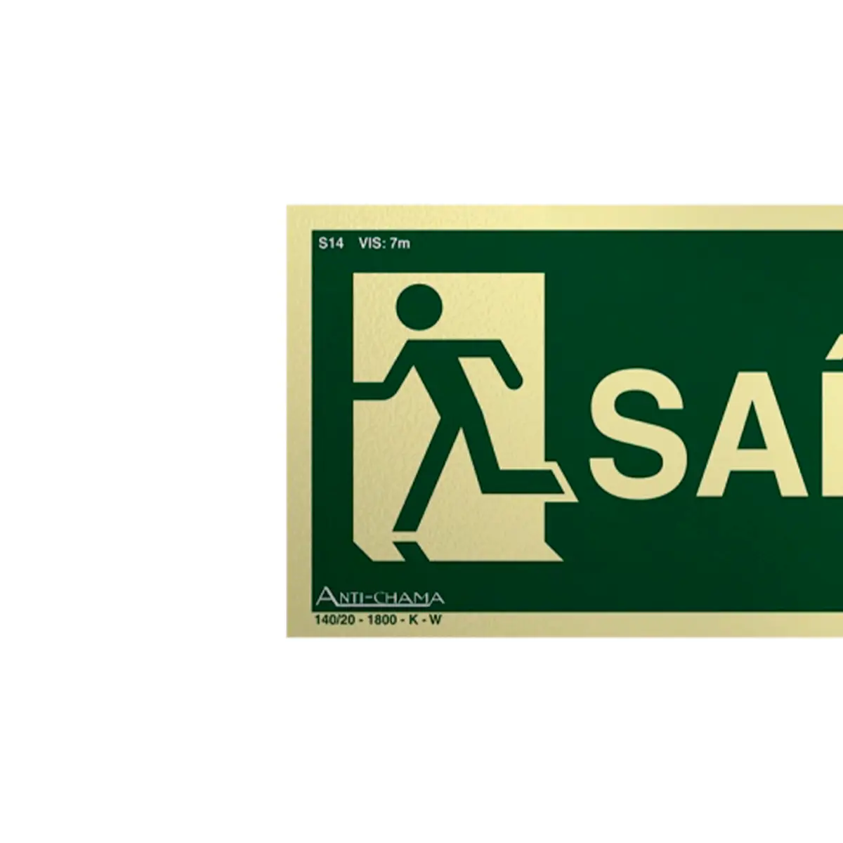 Placa Fotoluminescente S14-E Saída à Esquerda com Pictograma - Encartale