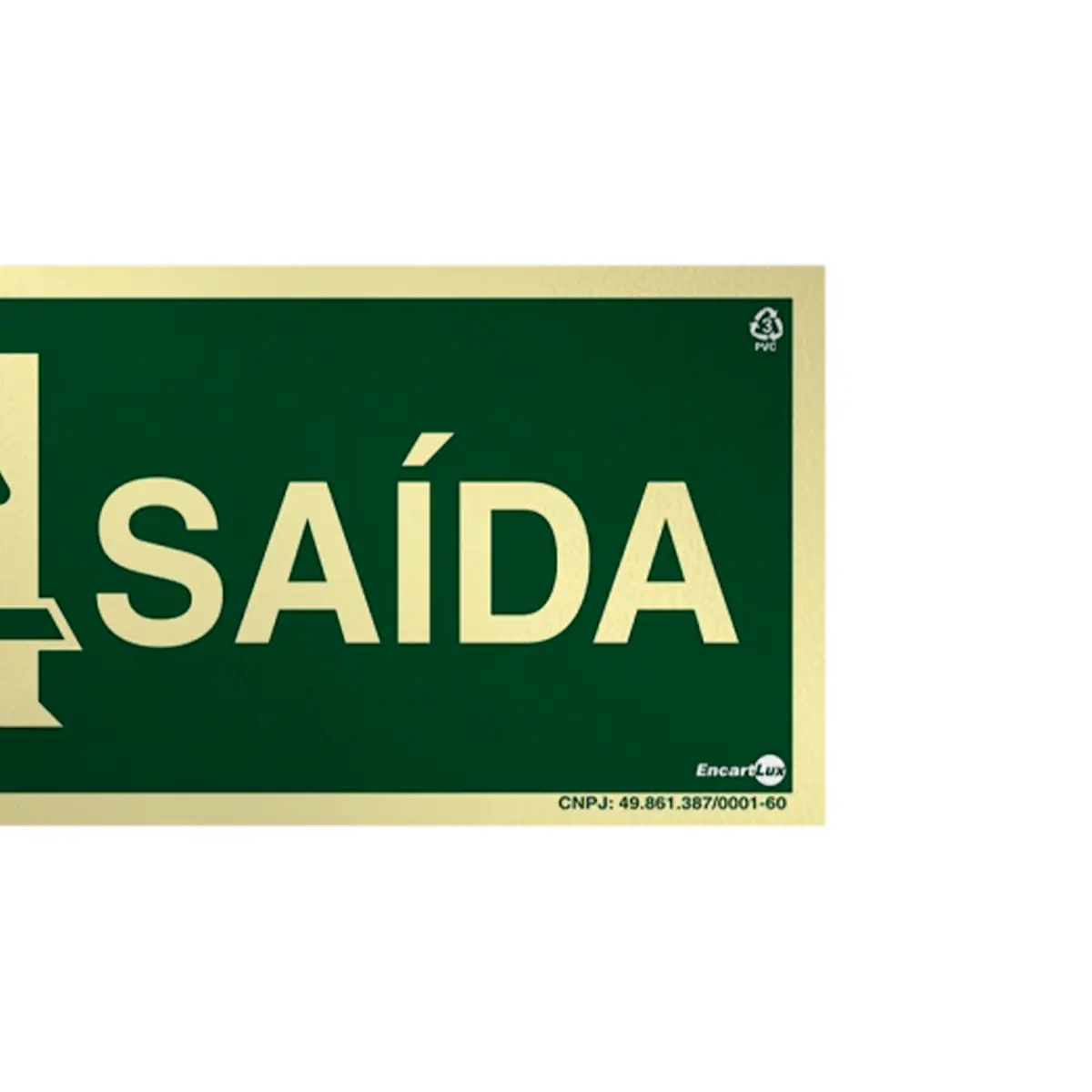 Placa Fotoluminescente S14-E Saída à Esquerda com Pictograma - Encartale