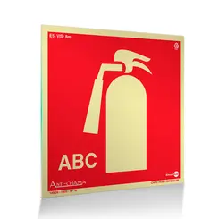 Placa Fotoluminescente Extintor de Incêndio ABC Geral - Encartale