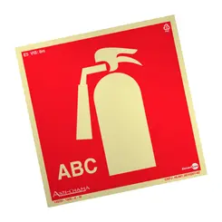 Placa Fotoluminescente Extintor de Incêndio ABC Geral - Encartale