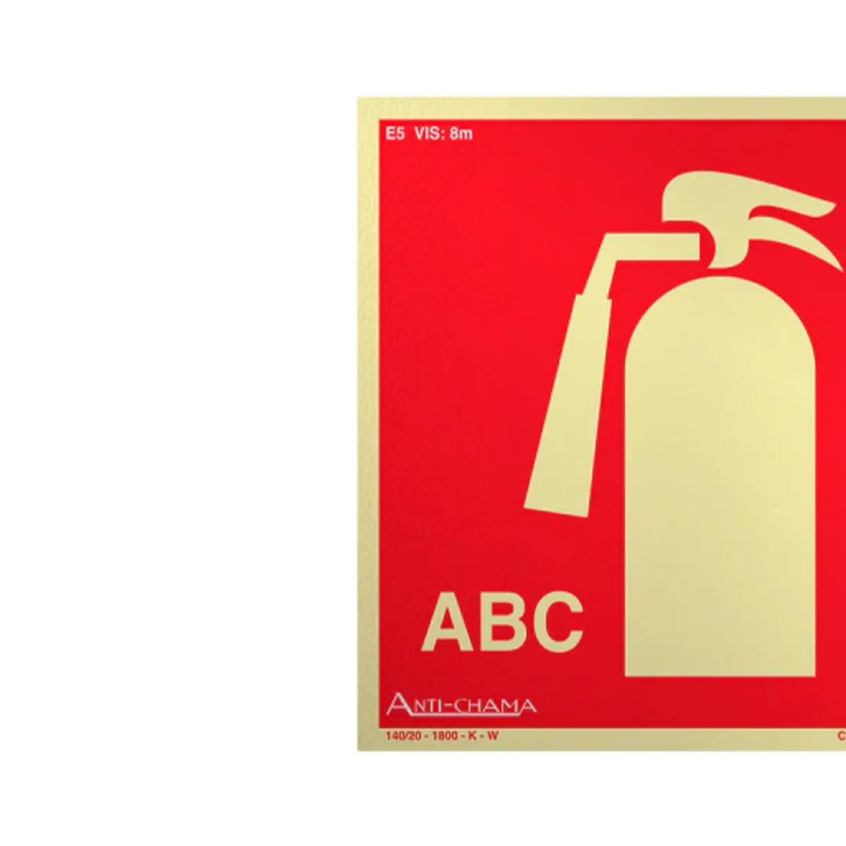 Placa Fotoluminescente Extintor de Incêndio ABC Geral - Encartale