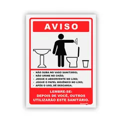 Placa Higiene Banheiro Feminino - Encartale