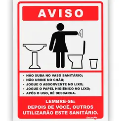 Placa Higiene Banheiro Feminino - Encartale