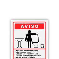 Placa Higiene Banheiro Feminino - Encartale
