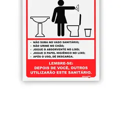 Placa Higiene Banheiro Feminino - Encartale