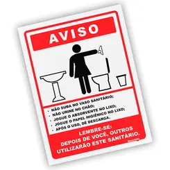Placa Higiene Banheiro Feminino - Encartale