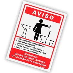 Placa Higiene Banheiro Feminino - Encartale