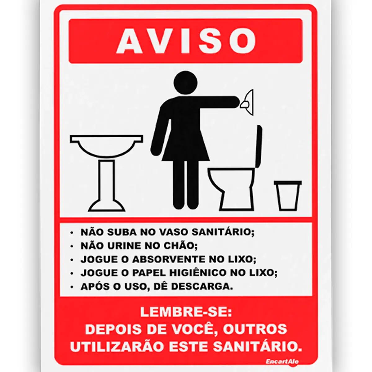 Placa Higiene Banheiro Feminino - Encartale