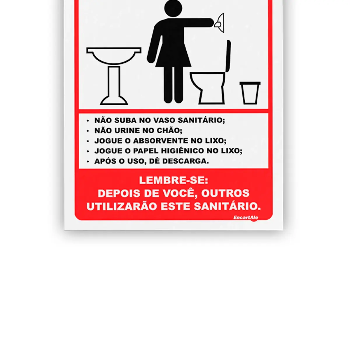 Placa Higiene Banheiro Feminino - Encartale