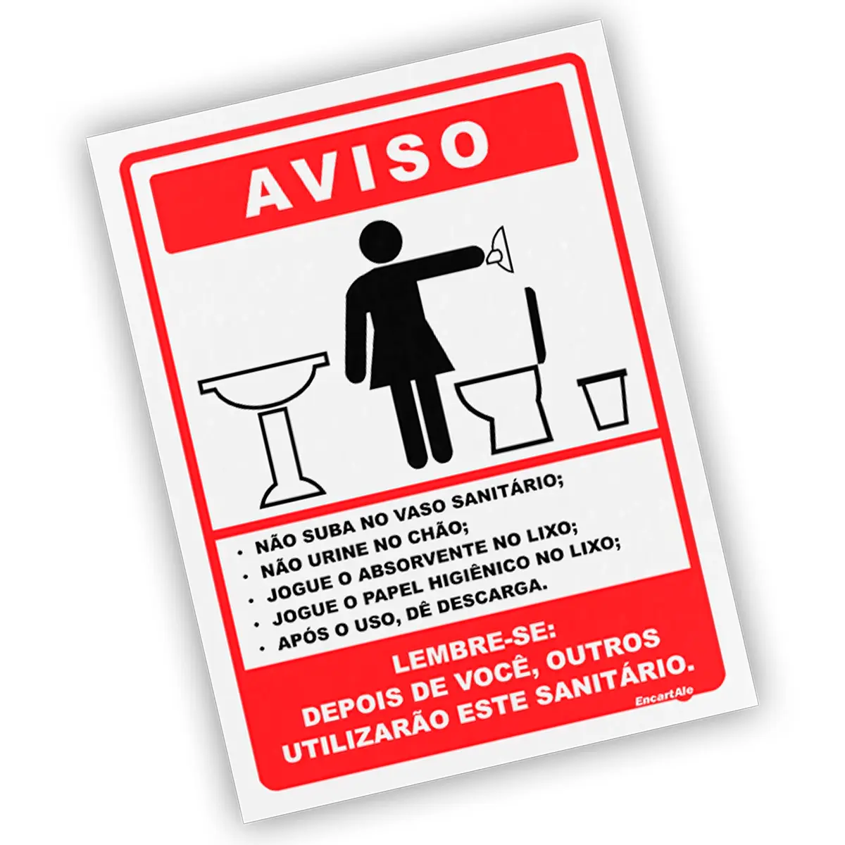 Placa Higiene Banheiro Feminino - Encartale