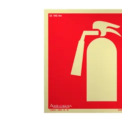 Placa Fotoluminescente E5 Extintor de Incêndio - Encartale