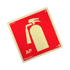 Placa Fotoluminescente Extintor AP c/ Pictograma - Encartale