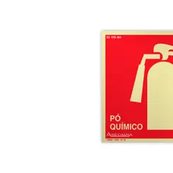 Placa Fotoluminescente - Extintor Pó Químico (PQS) c/ Pictograma - Encartale
