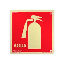 Placa Fotoluminescente - Extintor Água c/ Pictograma - Encartale