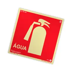 Placa Fotoluminescente - Extintor Água c/ Pictograma - Encartale