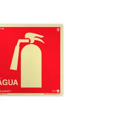 Placa Fotoluminescente - Extintor Água c/ Pictograma - Encartale