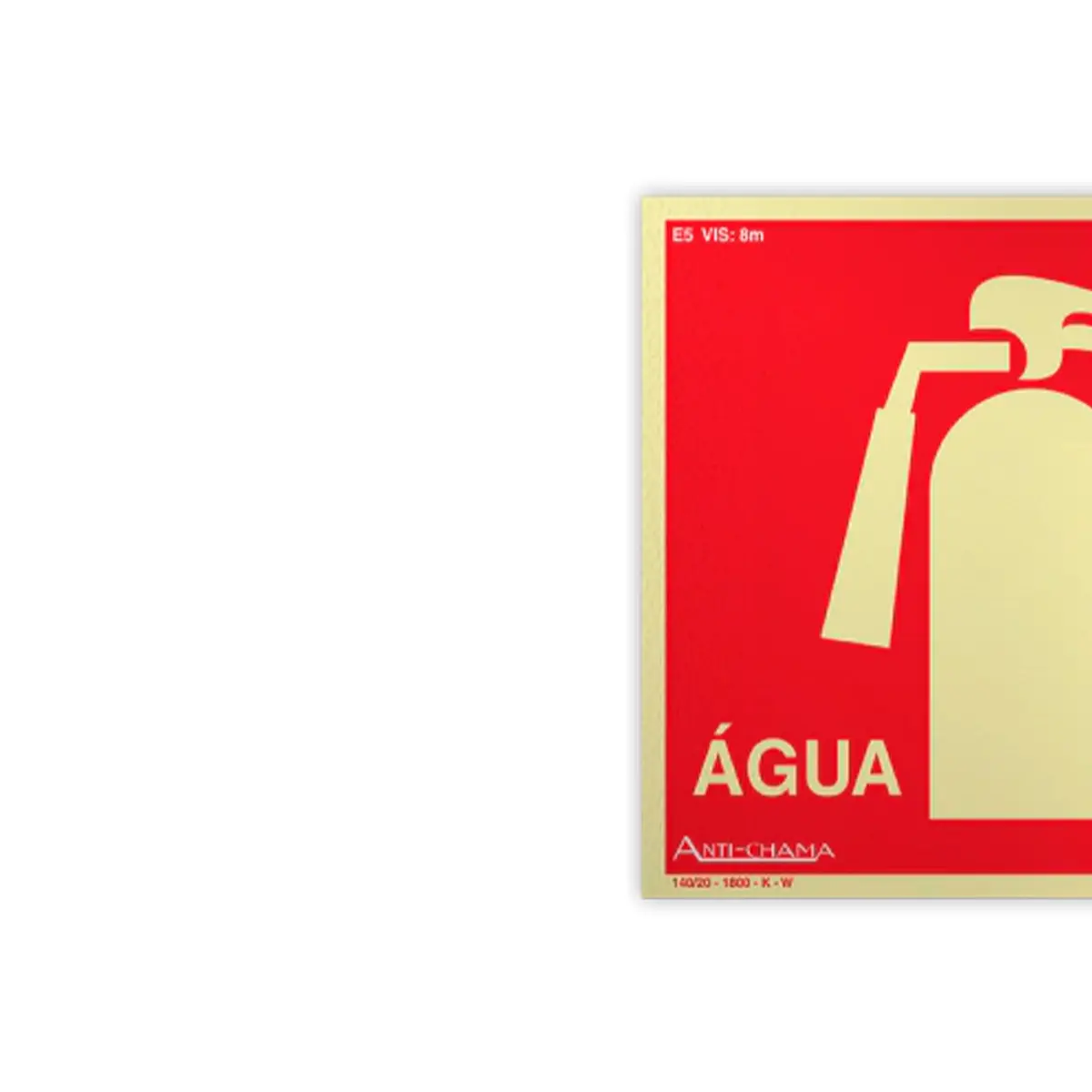 Placa Fotoluminescente - Extintor Água c/ Pictograma - Encartale