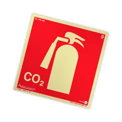 Placa Fotoluminescente Extintor CO2 c/ Pictograma - Encartale