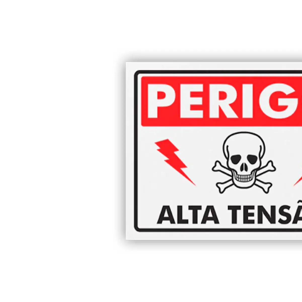 Placa Perigo Alta Tensão c/ Pictograma - Encartale