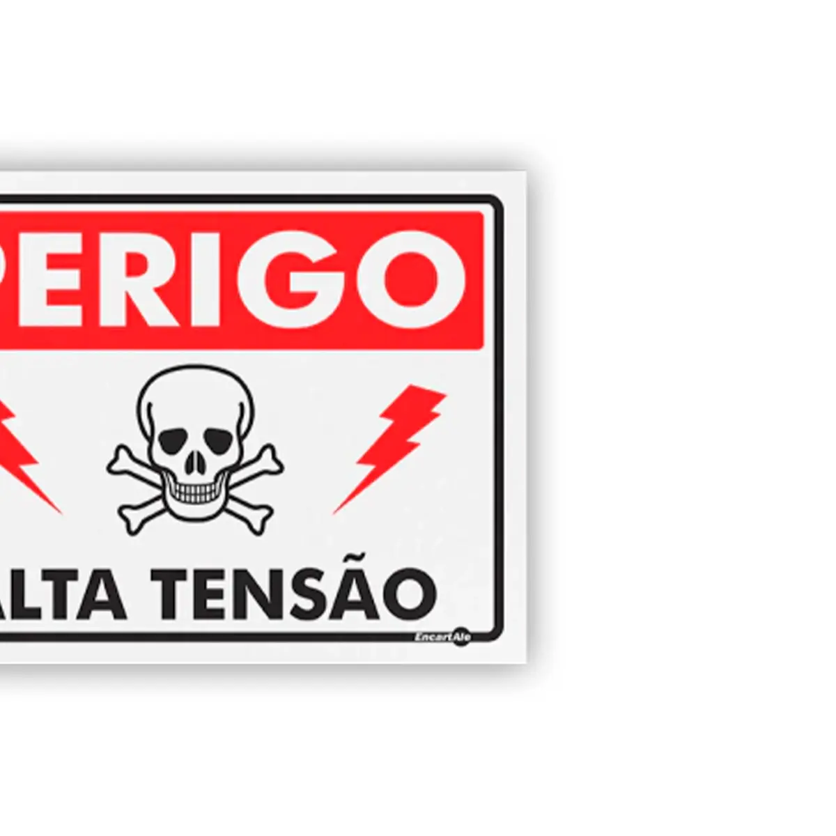 Placa Perigo Alta Tensão c/ Pictograma - Encartale