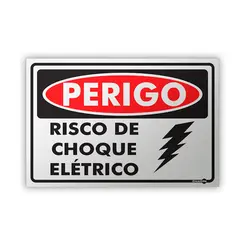 Placa Perigo Risco de Choque Elétrico - Encartale