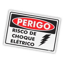 Placa Perigo Risco de Choque Elétrico - Encartale