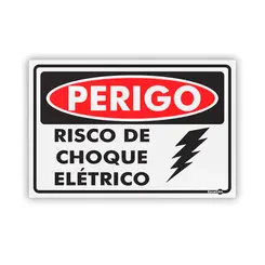 Placa Perigo Risco de Choque Elétrico - Encartale