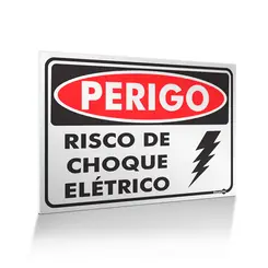 Placa Perigo Risco de Choque Elétrico - Encartale