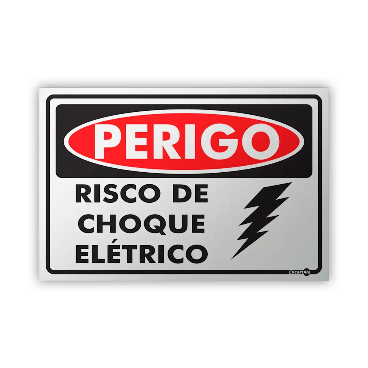 Placa Perigo Risco de Choque Elétrico - Encartale