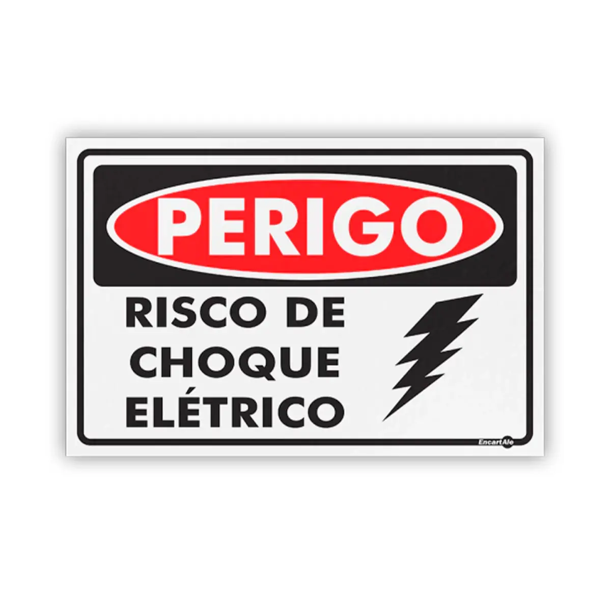 Placa Perigo Risco de Choque Elétrico - Encartale