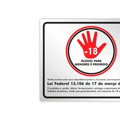Adesivo Vinil - É Proibido a Venda de Bebidas Alcoólicas para Menores de 18 anos - Encartale