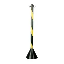 Pedestal Zebrado Preto e Amarelo em PEAD com 95cm Altura - Kteli