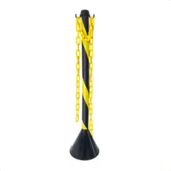 Pedestal Zebrado Preto e Amarelo em PEAD com 95cm Altura - Kteli