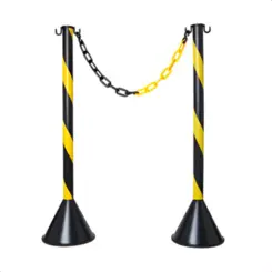 Pedestal Zebrado Preto e Amarelo em PEAD com 95cm Altura - Kteli