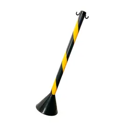 Pedestal Zebrado Preto e Amarelo em PEAD com 95cm Altura - Kteli