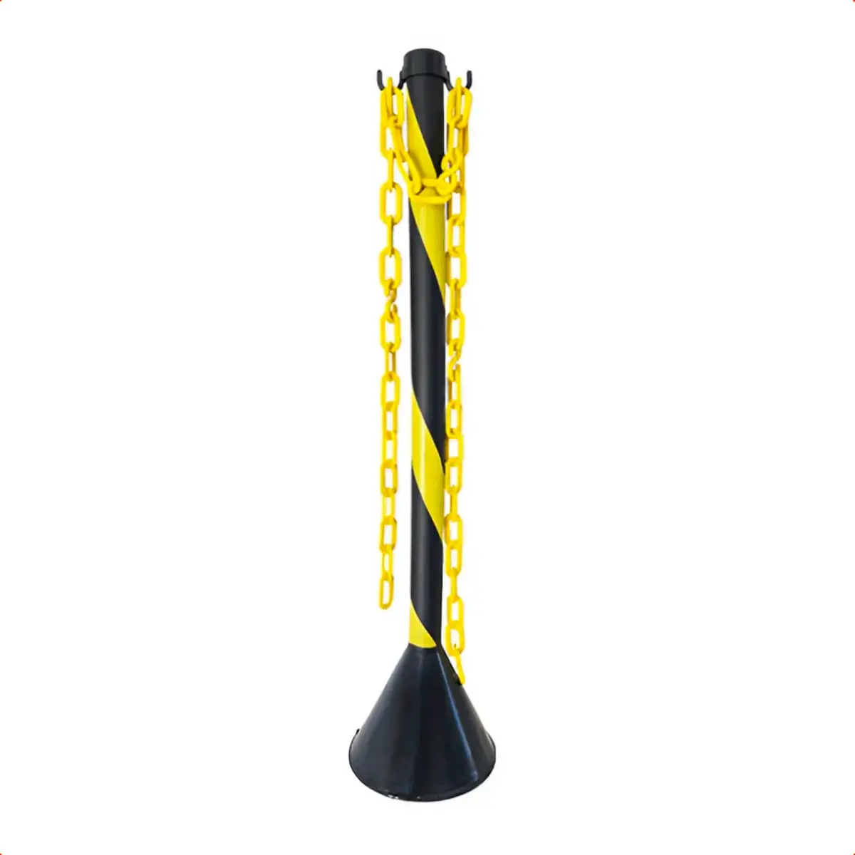Pedestal Zebrado Preto e Amarelo em PEAD com 95cm Altura - Kteli