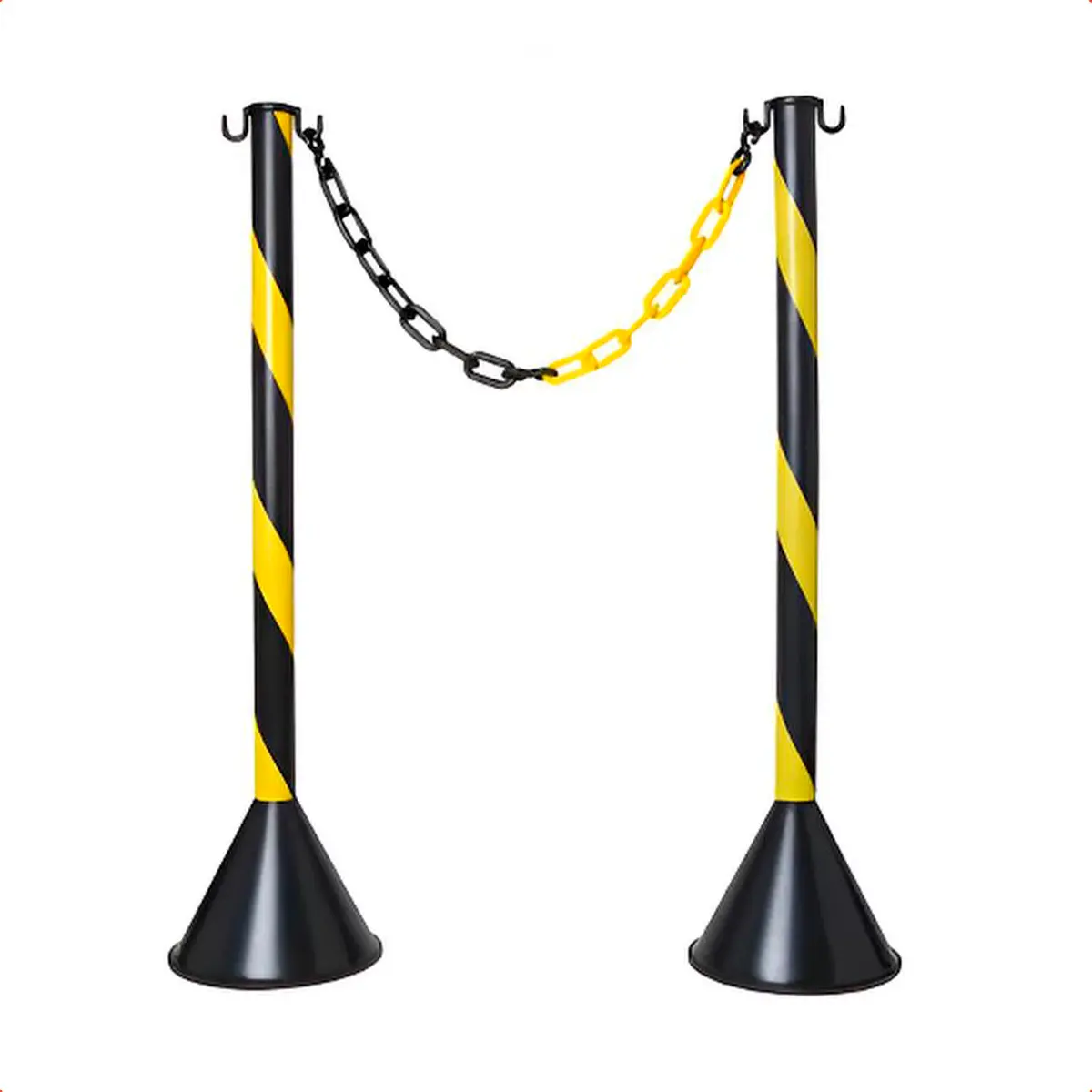 Pedestal Zebrado Preto e Amarelo em PEAD com 95cm Altura - Kteli