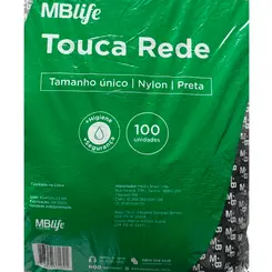 Touca de Rede Preta em Nylon para Cabelo Medix - Pacote com 100 unidades