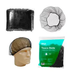 Touca de Rede Preta em Nylon para Cabelo Medix - Pacote com 100 unidades