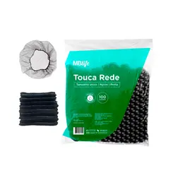 Touca de Rede Preta em Nylon para Cabelo Medix - Pacote com 100 unidades