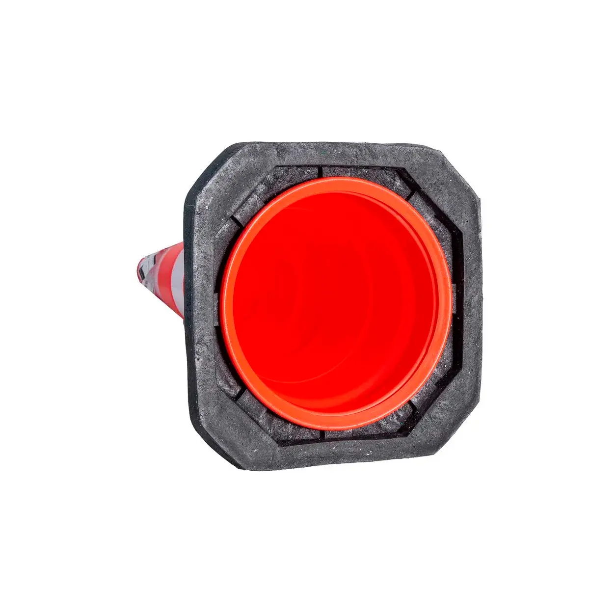 Cone de Sinalização Laranja com Faixa Refletivas e Base em Borracha 3,2kg - Kteli