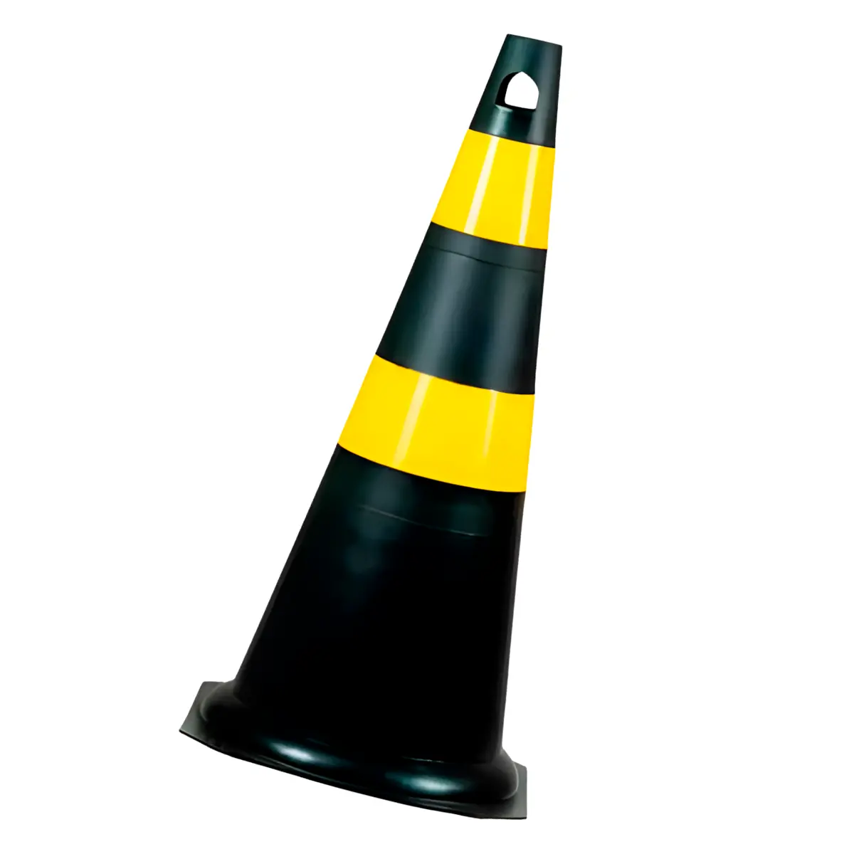 Cone de Sinalização Preto e Amarelo com 75cm Kteli