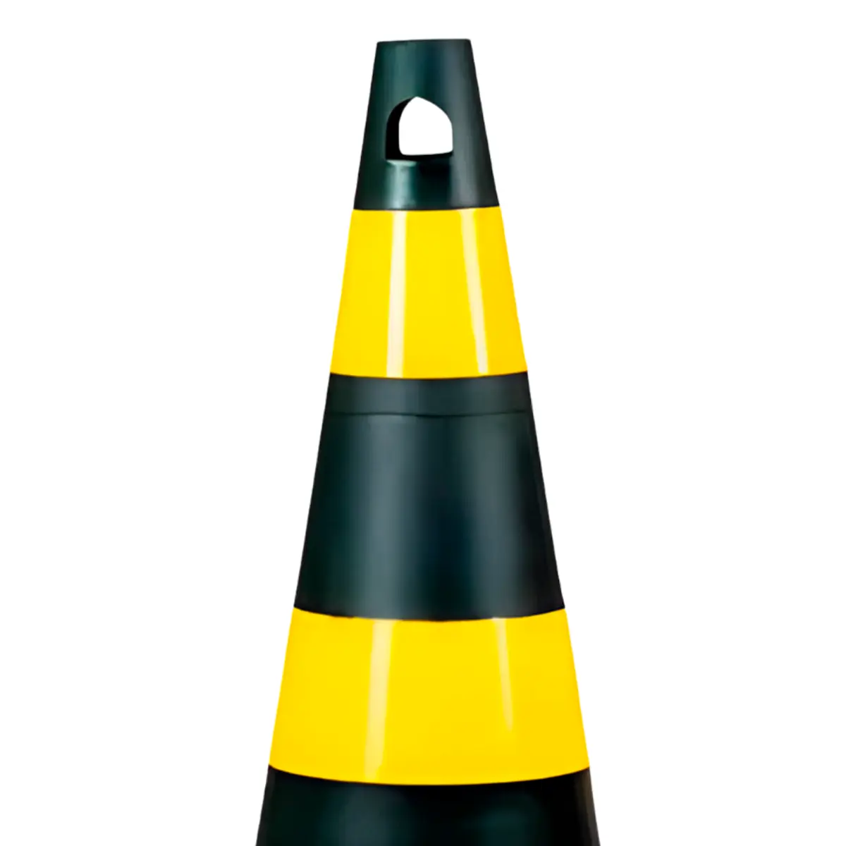 Cone de Sinalização Preto e Amarelo com 75cm Kteli