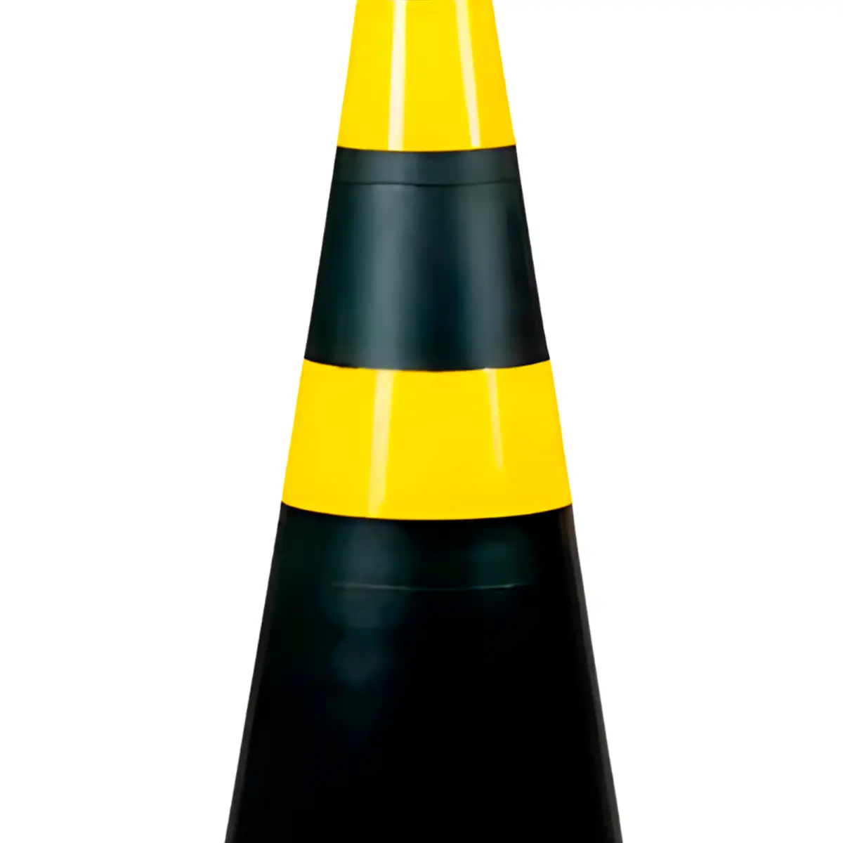 Cone de Sinalização Preto e Amarelo com 75cm Kteli