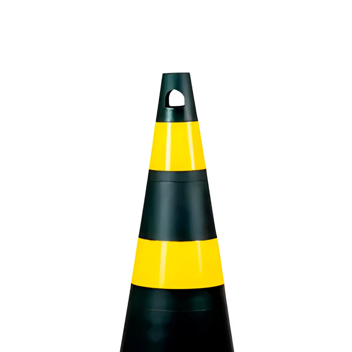 Cone de Sinalização Preto e Amarelo com 75cm Kteli