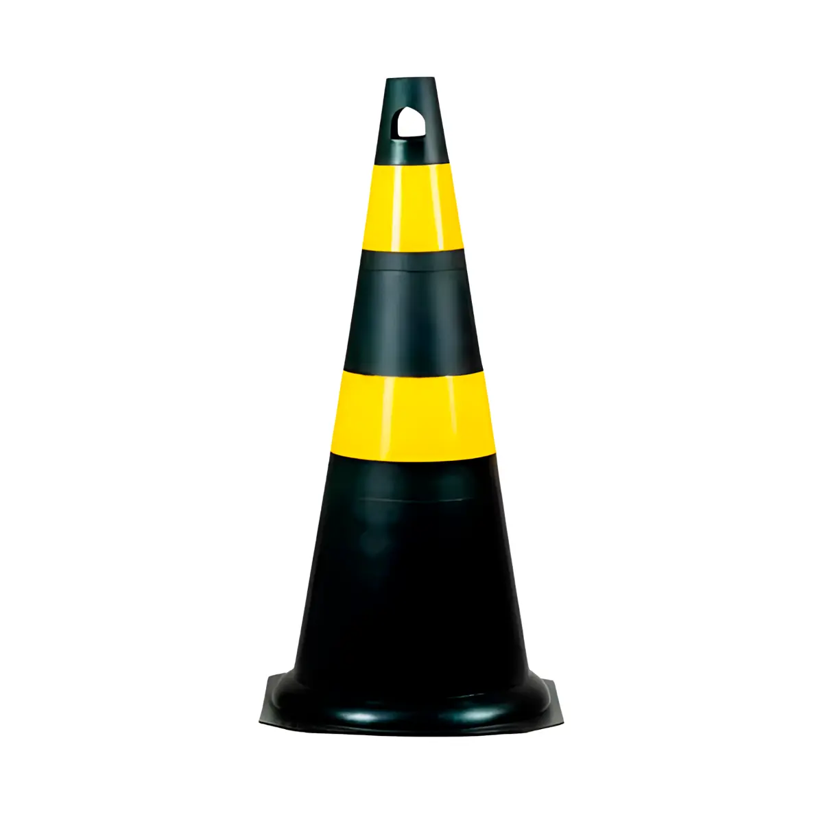 Cone de Sinalização Preto e Amarelo com 75cm Kteli