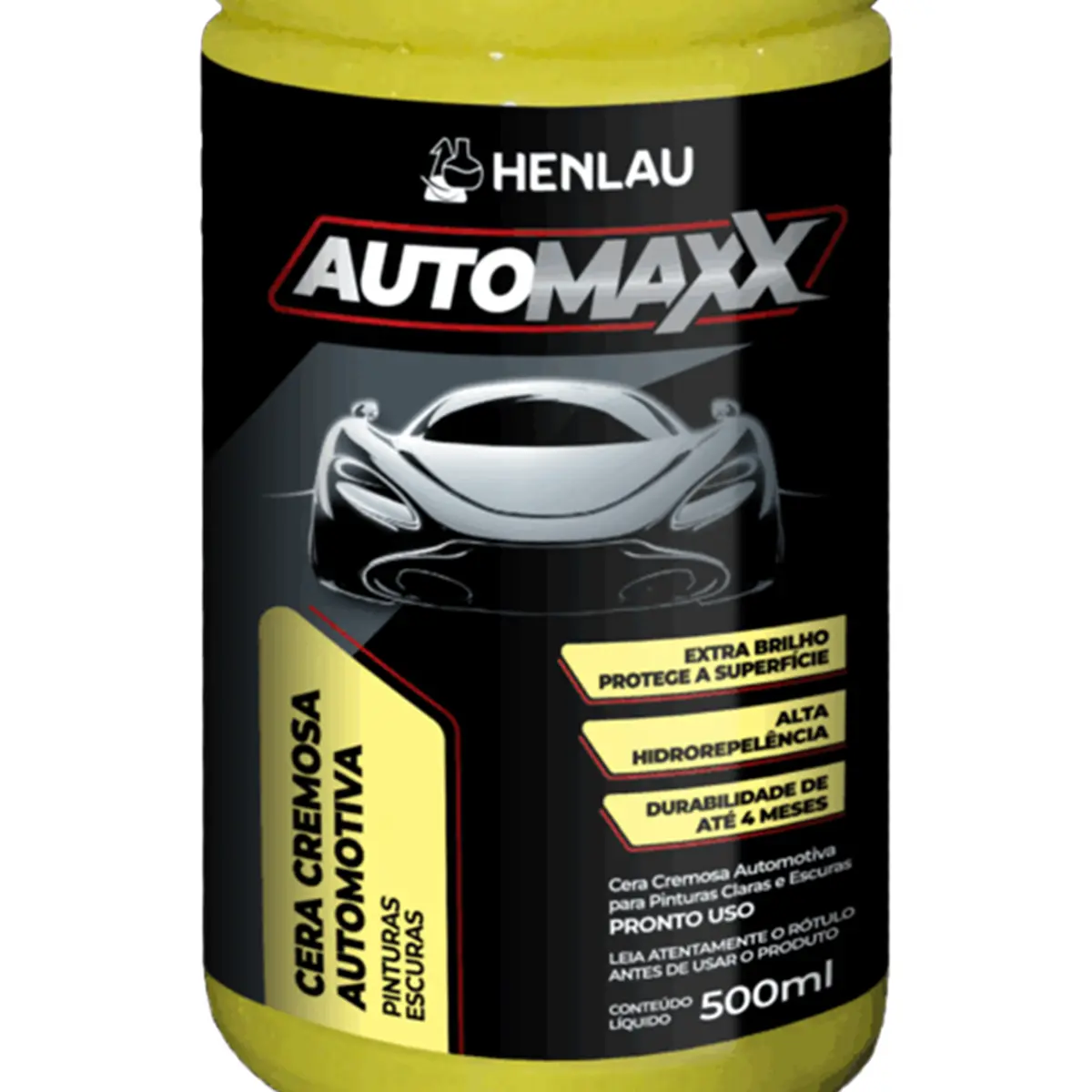 Automaxx Cera Automotiva Cremosa Pinturas Escuras 500ML - Henlau