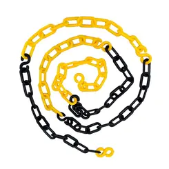 Corrente de Sinalização Elo Pequeno Zebrada Preto Amarelo - Kteli